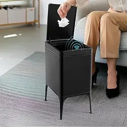 The Better Home 22L Smart Dustbin For Home| 1 Yr Warranty | Smartbin For Bathroom | Automatic Trash Can For Bedroom | Steel Bin With Lid | Office Trashcan | Garbage Bin - Black-image-13