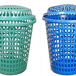 Durable Unbreakable 50 L 2 Laundry Basket with Lid, Cap (Royal Blue, Royal Green)-picture-25