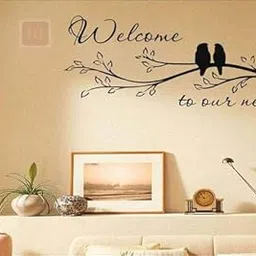 ISEE 360 Wall Sticker Welcome to Our Nest sticker for Living Bedroom home office restaurant (black) vinyl sticker L X H 30 x 50 cm-image-14