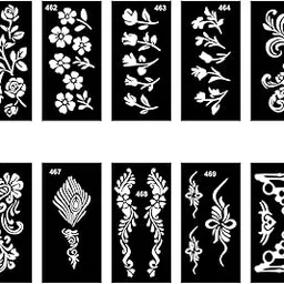 Temporary Tattoowala Elegant Mehndi Design Stencil Stickers Combo for Bride and Bridesmaid Celebration-image-33