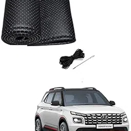KOZDIKO Black Leatherite Steering Wheel Cover Stitchable for Hyundai Venue-N-Line 2022-image-25
