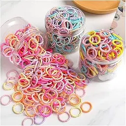 Seamless Mini Cotton Hair Rubber Bands for Kids & Girls | Elastic Durable Ponytail Holders Hair Ties | Hair Accessories for Kids, Girls (Pack of 100, Multicolor)-picture-50
