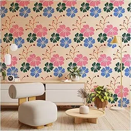 Kayra Decor Stencil for Wall Painting - Hibiscus Flower Design Pack of 1, 16 inch x 24 inch (KHSNT130)-picture-22