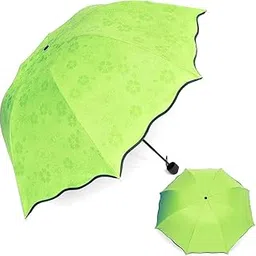 gaptur Stylish Windproof Double Layer Small Lightweight Folding Portable Umbrella with Bottle Cover for UV Protection & Rain Outdoor Car Big Size Umbrella for Women & Men (light green)-picture-52