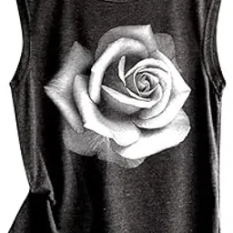 3nh Women Summer Fashion Casual Printed O-Neck Sleeveless Crop Vest Black-picture-29