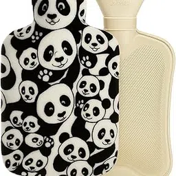 MAGHROLA Plush Hot Water bag with soft Cover【2000ml】Durable Hot Bags for Pain Relief,Period Cramps,Neck,Shoulders,Feet Warmer - Leakproof Water Bag for Waist Hand Bed Winter Warmer,【2 Liters 】Black-picture-36