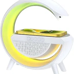 TRIDEO 𝟏𝟓 𝐲𝐞𝐚𝐫𝐬 𝐰𝐚𝐫𝐫𝐚𝐧𝐭𝐲 G Bluetooth Speaker 5W | Table Lamp | Wireless Charger for Mobiles | Lamp with FM Radio | RGB Light | for Bedroom, Office, Restaurant, Birthday Gift image 1