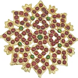 GVG JEWELLERY Bharatanatyam Dance Ragodi Made with Green and Red Kemp Stones for Women-4-picture-23