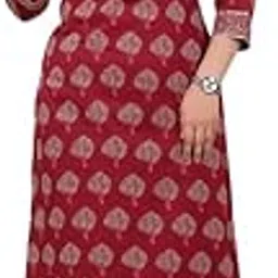 Soft Cotton Rust Straight Butta Print Kurta Set for Women | Available in Plus Sizes, M to 10XL-image-43
