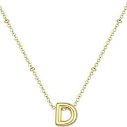 super softener Latest Stylish Gold Plated Bubble Letter Alphabet Pendant Necklace | Personalized Initial Chain | Trendy Jewellery Gift for Girls & Women | Fashion Accessories-picture-12