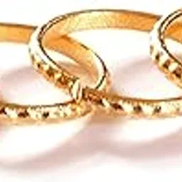 deccani handicrafts Non-Precious Metal, Copper, Brass Use Alloy (Panchaloha) Toe Ring for Women- 4 Pieces (Gold)-picture-50
