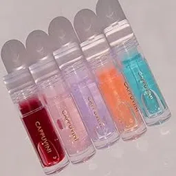 Cappuvini Glossy Lip Oil | Moisturizing Tint with Glass-Like Shine | Transparent & Bold Shades | Long-Lasting Lips Care & Hydration | Light Liquid Texture with Shine Shimmer | Lip Balm Alternative | Gen Z Beauty Essential for Face Makeup Women Girls & Teens (01# Transparent Pink Gold Pearl, 2.8g)-picture-41