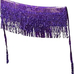 Fashion My Day® Belly Dance Skirt Belt Sequined Tassel Costume for Performance Party Rave Purple | Belly Dancing-picture-24