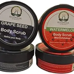 ROOPASA AYURVEDA Grape Seed & Watermelon Body Scrub Combo Pack | Exfoliating & Moisturizing | RA-GSWB-01136-picture-13