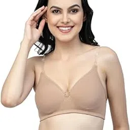floret Women's Push up Lightly Padded & Non-Wired Medium Coverage Convertible-Strap T-Shirt Bra Pink-picture-51