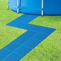 moonoom 16Pcs Pool Floor Protector - 10.3” x 10.3”Non-Slip Cushion Floor Tile Drain Mat - Waterproof Spa Pool Accessories for Above Ground Pools Spas Walkways Balcony Shower-picture-42