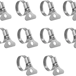 Mashki® Stainless Steel Hose Clamp with Butterfly Key | Adjustable Clamp for Water Pipe, Garden Hose, Plumbing, Leak-Proof Tube Clip Fastener (Pack of 10, 3/4 Inch (19mm-5mm Adjustable))-picture-31