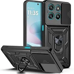 Tough Armor Motorola Moto G67 Power 5G / G57 Power 5G Bumper Back Case Cover | Ring Holder & Sliding Camera Shield Cover | 360 Degree Protection Back Case Cover (Black)-picture-12