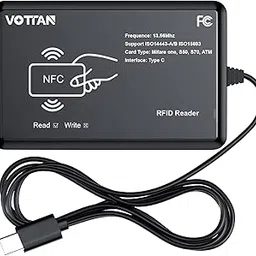 RFID Card Reader 13.56Mhz Mifare Reader Support ISO14443-A/B Protocol, IC Card Protocol Contactless Card IC Reader Compatible with iPhone Android Mac OS (Type C Port)-picture-20