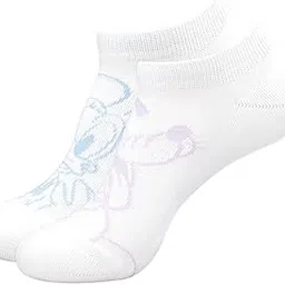 balenzia x Disney Mickey & Minnie, Donald Duck & Pluto Lowcut/Ankle length socks for Women (Pack of 2 Pairs)(Free Size) White|Made with 100% Combed Cotton & Spandex-picture-53