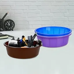 Homestic Pack of 3 Desk Organizer | Stationery Organizer | Multipurpose Organizer | Office Supplies for Pen-Pencil-Staplers | Desktop Organizer | 6 LTR | Purple & Blue & Brown-picture-42