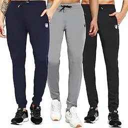 RynoGear Regular fit Stretchable Track Pants Combo with Zipper Pockets (Pack of 3)-picture-28