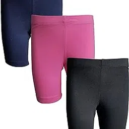 STARLATH Girls Cotton Cycling Shorts Breathable and Comfortable Stretchable Shorts for Kids Girls Pack of 3-picture-31