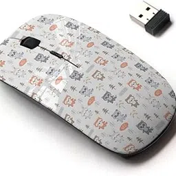 CJCBROES 2.4G Wireless Mouse with Cute Pattern Design for All Laptops and Desktops with Nano Receiver - Childrens on Theme Forests-image-80