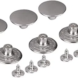 M Fabrics Jeans Metal Button (No-Sew Button) Hammer Only Tack Snap Jeans Buttons - Pack of (6 Sets)-picture-38