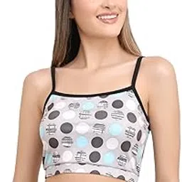 White Printed Padded Sports Crop Top for Womens-image-1
