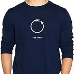 urgear Men's Casual Stylished Full-Sleeve Karma Printed Cotton Blended Crew Neck T-Shirt-picture-16