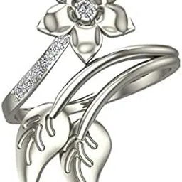 dishis 18k (750) White Gold Diamond Ring for Women-picture-38