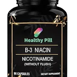 Healthy Pill Niacin, Vitamin B3 Supplement for Healthy Hair Skin and Nails, Energy Support, Non-GMO, Vegetarian (90 Capsules)-picture-45