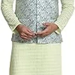 sojanya (Since 1958 Men's Pure Cotton Kurta and Pyjama with Nehru Jacket-picture-19