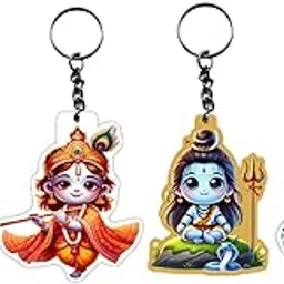 trendable Set of 4 Hindu Gods Acrylic Keychains | 2.5 Inch Double Side Print | High Gloss Glass-Like Finish | Durable Key Rings for Keys, Bags, Unique Gift Item | Made in India-picture-21