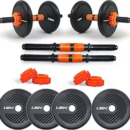 WATSON Premium Rubber Dumbbell Set for Men & Women Fitness, Dumbbell Set with 6Kg (1.5Kgx4) Rubber Weight Plates, Hard PVC 14" Dumbbell Rods-image-35
