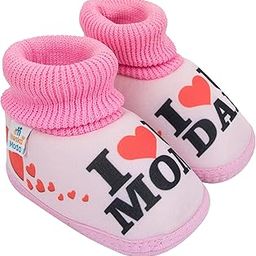 neska moda 6 To 12 Months Baby Boys & Girls Cotton Slip On Printed Baby Booties (Baby Pink) -BT1045-picture-29