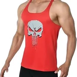 Round Neck Big Armhole Gym Stringer Vest for Men(Gym_vest27)-picture-12