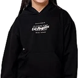 Alan Jones Clothing Girl's Cotton Blend Solid Oversized Hooded Hoodie-picture-35