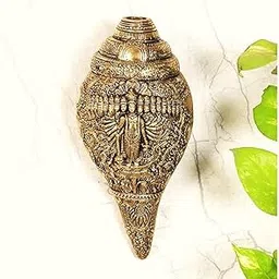Virat Roop Vishnu Brass Shankh 10 Inches, Shankh for Pooja, Wall Hanging, Table Top, Shankh Conch for Mandir/Pooja Room, Weight - 2.1 Kg, Size - 10 Inches, Pack of 1-picture-10