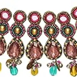 sanjoya Embroidered Choker Necklace for Women | Mirror, Stones & Glass Drop Oxidized Statement Jewelry | Ethnic Neckpiece for Weddings & Festive Occasions-picture-27