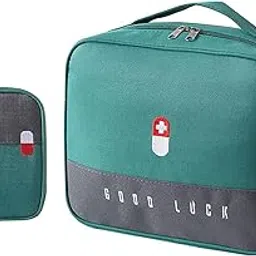 jugte Medicine Pouch for Travel Medicine Pill Tablet Storage Organizer Bag First Aid Organizer Bag Mini Empty Medical Storage Bag for Home, Office, Travel - Set of 2 (Green)-picture-10