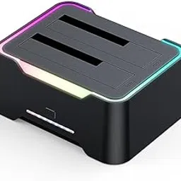 ETZIN RGB SATA to USB 3.0 Hard Drive Docking Station with Offline Clone Function USB 3.0 SATA Dual Bay RGB Lamp Effect Hard Disk 2.5/3.5 Inch Docking Station for Clone HDD SSD Used External-picture-26