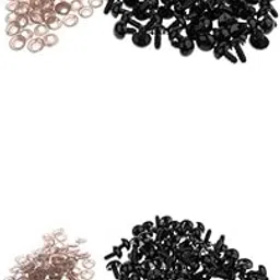 Enakshi® 200 Pieces Black Poly Safety Eyes with Backs for Dolls Toys DIY Making |Toys & Hobbies | Stuffed Animals | Other Stuffed Animals-picture-12