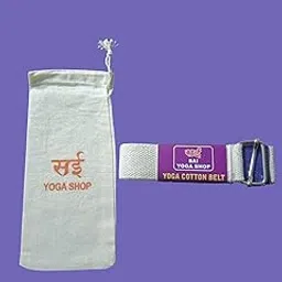 Sai Yoga Shop Yoga Belt/Strap for Women & Men – Durable Cotton Yoga Strap for Daily Stretching – Extra-Safe Adjustable D-Ring Buckle – Comfortable Grip – Ideal for Yoga, Pilates, Physical Therapy & Fitness (White, 9ft)-picture-36
