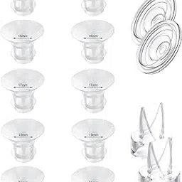 IVARONAL 10pcs Flange Inserts 5size&2Pcs Duckbill Valves & 2 Pcs Silicone Diaphragm Compatible with Momcozy Wearable Breast Pump S12 Pro/S9 Pro/S12/S9-picture-24