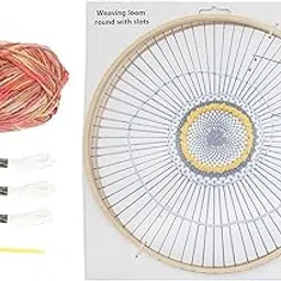 HEAVENGLOW Handmade Wooden Weaving Machine Round Wooden Loom for Household DIY Home red Wool Suit | Crafts | Needlecrafts & Yarn | Weaving | Weaving Looms-image-35