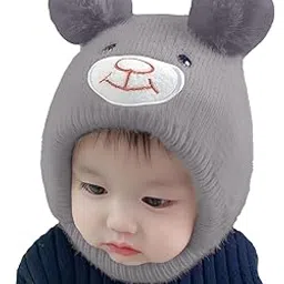 Baby Winter Cap Cute Cartoon Design Knitted Wool Warm Cap with Dome Style Suitable Age 2-5 Years-image-31
