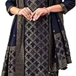 Women's Pure Muslin Woven Jacquard Kurta Set with Dupatta | Suit Set | Kurta Set | Ethenic Set |Set-image-52