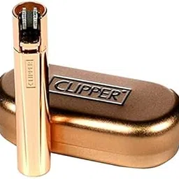 Clipper Metal Cigarette Lighter with Case Designer Box - Rose Gold Refillable Lighter. There is NO Flame Adjust Wheel on The Bottom of The lighters so You can get The Perfect Flame Everytime.-image-1